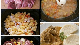 Vepřové kostky na zelenině z pomalého hrnce