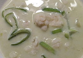 Krémová pórková polévka bez laktózy (Pridala som na tanier do polievky včerajšie halušky - ako vložku. Bezlaktóznik sa potešil.)