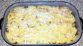 Zapečená růžičková kapusta s bramborovou kaší