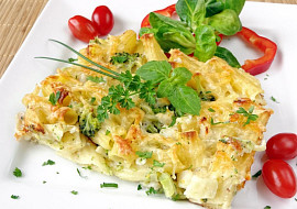 Zapečená treska s těstovinami