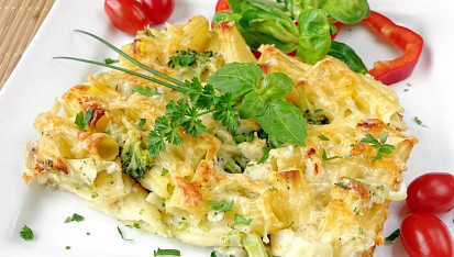 Zapečená treska s těstovinami