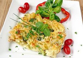 Zapečená treska s těstovinami