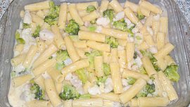 Zapečená treska s těstovinami