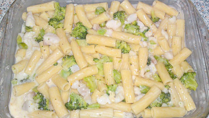 Zapečená treska s těstovinami