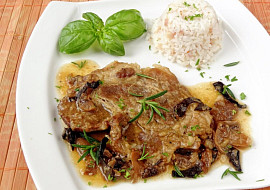 Zbojnická krkovička se šunkovou rýží