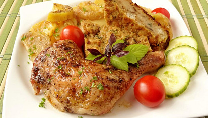 Kuře se žampionovou nádivkou