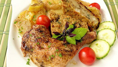 Kuře se žampionovou nádivkou