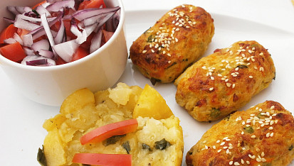 Květákové válečky se sýrem a šunkou