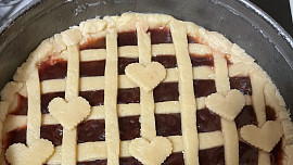 Mřížkový "smetanový" koláč