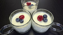 Panna cotta s čerstvým ovocem