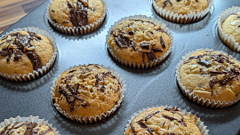Recept na rychlé muffiny s kousky čokolády