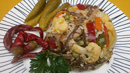 Rizoto s trhaným masem po česku