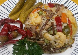 Rizoto s trhaným masem po česku