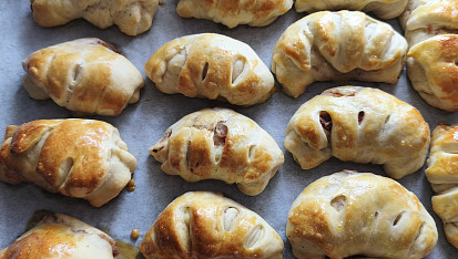 Nadýchané plněné rohlíčky