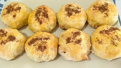 Zelné chlebové placky, mala som iba mletú rascu...