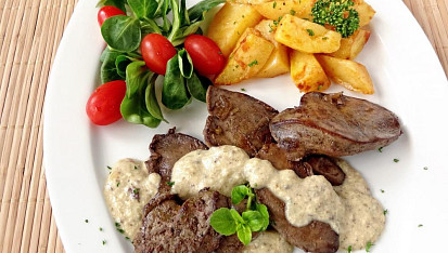 Krůtí játra s nivou na minutku