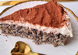 Maková buchta bez cukru a mouky s tvarohovou pokrývkou