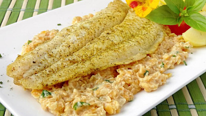 Treska s čočkovým ragú