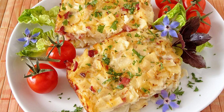 Zapečené flíčky s kysaným zelím