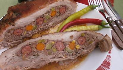 Bůček plněný, v marinádě pečený