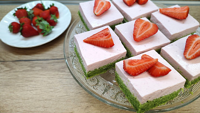 Špenátové řezy s jahodami podle Petry Burianové