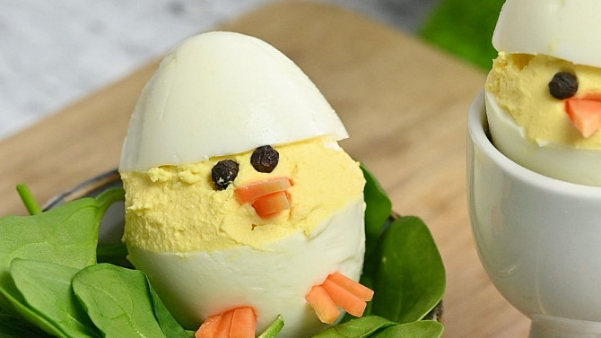 Velikonoční kuřátka z vajíček