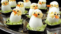 Velikonoční kuřátka z vařených vajec