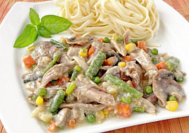 Zadělávaná slepice se zeleninou