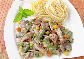 Zadělávaná slepice se zeleninou