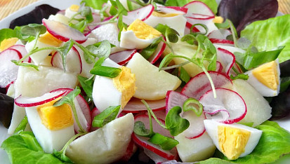 Lehký salát z brambor a ředkviček