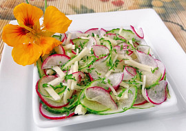 Ředkvičkovo-okurkový salát se sýrem