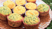 Slané špenátové muffiny s tymiánem