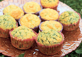 Slané špenátové muffiny s tymiánem