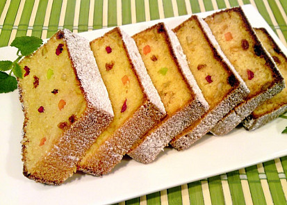 Tvarohový biskupský chlebíček s kandovaným ovocem