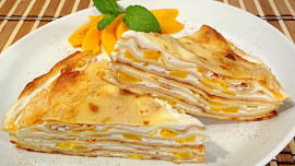 Sladký palačinkový nákyp s tvarohem