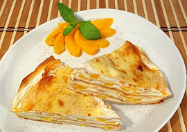 Sladký palačinkový nákyp s tvarohem