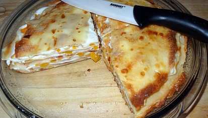 Sladký palačinkový nákyp s tvarohem