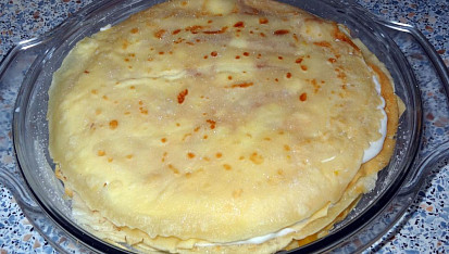 Sladký palačinkový nákyp s tvarohem