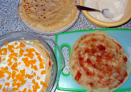 Sladký palačinkový nákyp s tvarohem