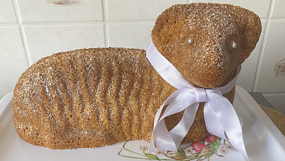 Velikonoční beránek, Můj dnešní beránek, přidala jsem ještě citronovou kůru a rum.