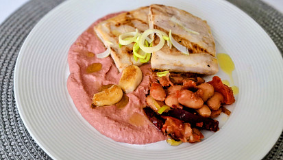 Fazolové pyré s červenou řepou