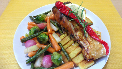 Uzený tolstolobik z horkovzdušné fritézy