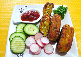 Válečky ze zbylé bramborové kaše a lososa