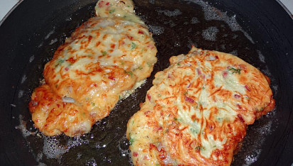 Vepřový plátek v sýrovém těstíčku se šunkou