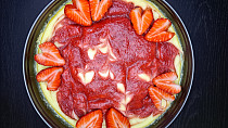 Jahodový pečený cheesecake