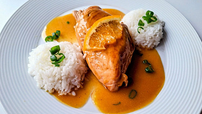 Kuřecí prso v pomerančové omáčce