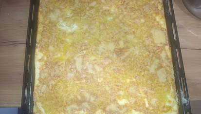 Sypaná tvarohová buchta