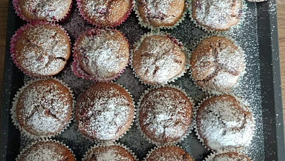 Tvarohové muffiny s ovocem, S malinami