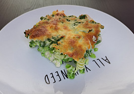 Zapečené těstoviny se špenátovou směsí