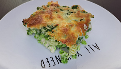 Zapečené těstoviny se špenátovou směsí